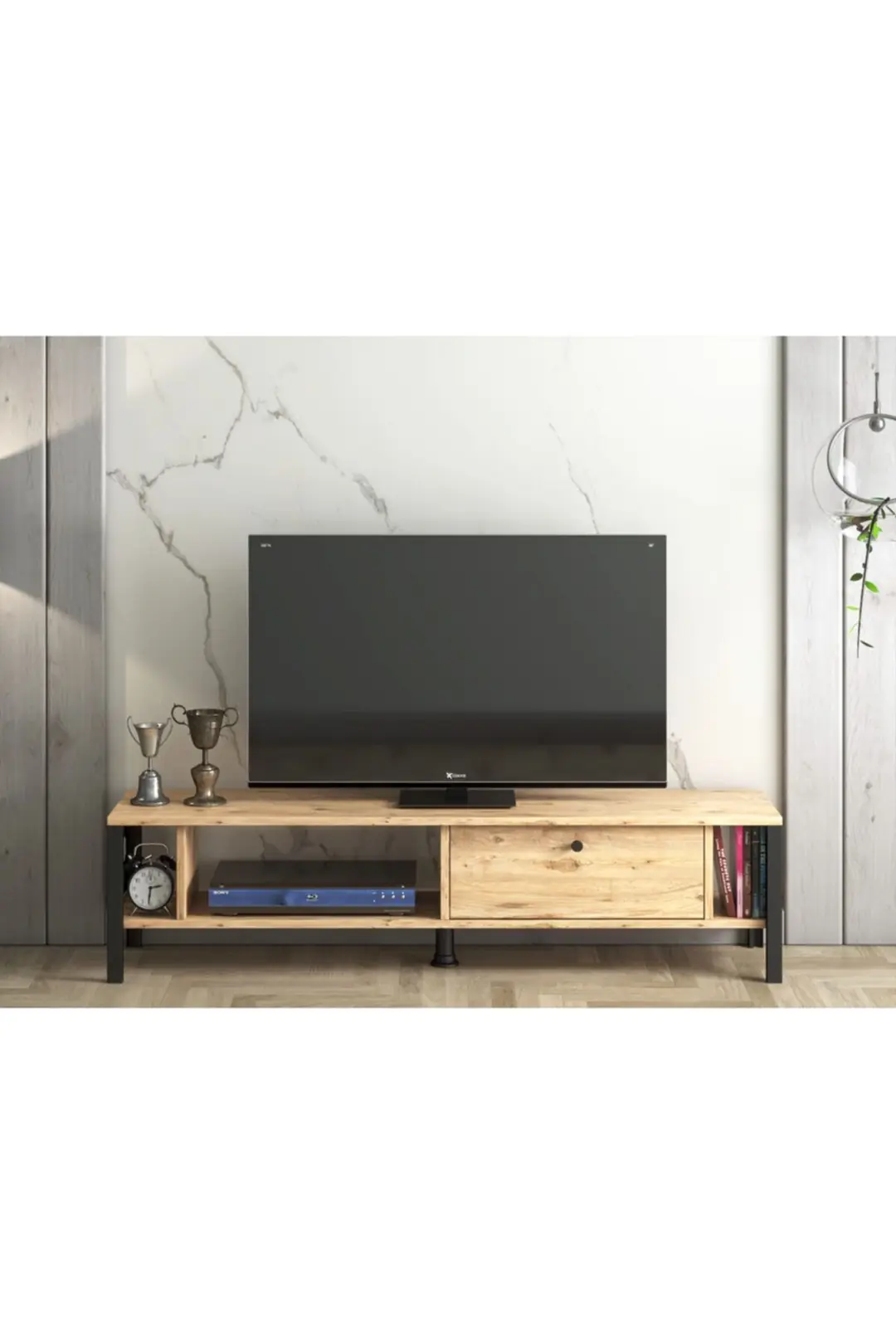 Defne 140 Cm Tv Ünitesi - Atlantik Çam / Siyah